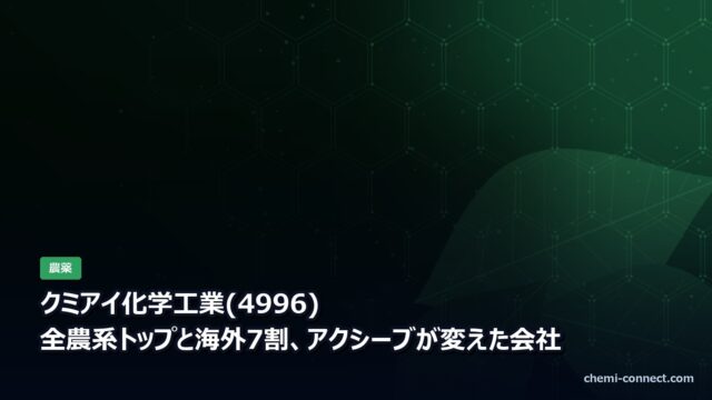 クミアイ化学工業(4996)の会社分析