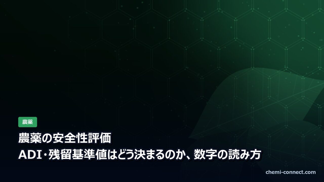 農薬の安全性評価|ADIと残留基準値の決まり方