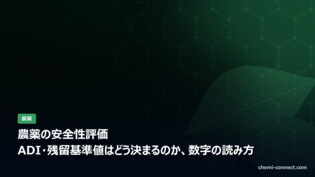 農薬の安全性評価|ADIと残留基準値の決まり方